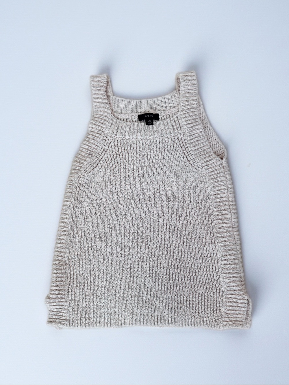 J.Crew Pale Blush Pink Knit Tank Top XS Sweater Vest Balletcore Clean Girl EUC